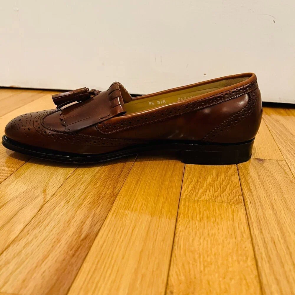 NEW Bostonian Classics Men's Shoes 9.5 Tassel Loafers Kiltie Burgundy Slip On